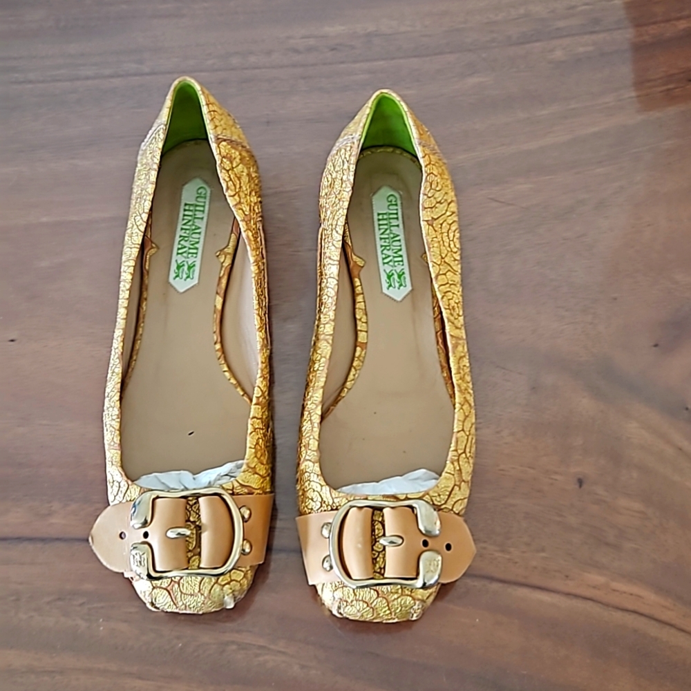 Guillaume Hinfray ballet flats, gold, size 38